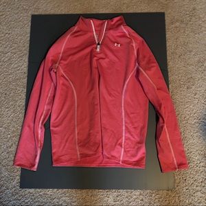 Pink Under Armour Coldgear 3 Quarter Zip